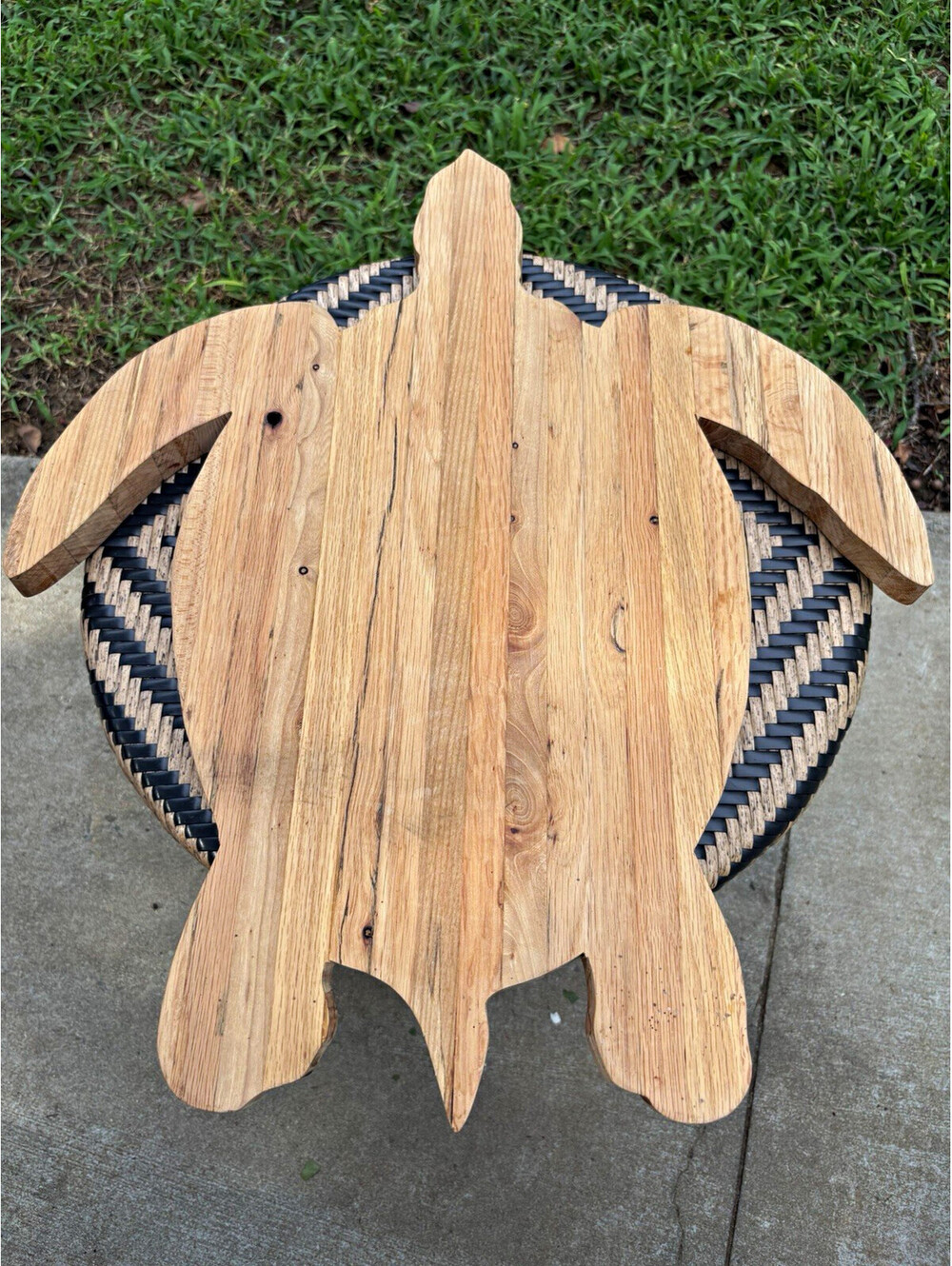Turtle-Shaped Wood Cutting Board, Large, Brown Rustic